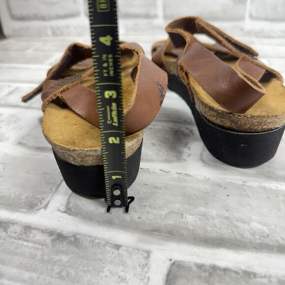 Naot Kayla Women's 40- US 9/9.5 Brown Leather Wedge Adjustable Comfort Sandal - Picture 11 of 11